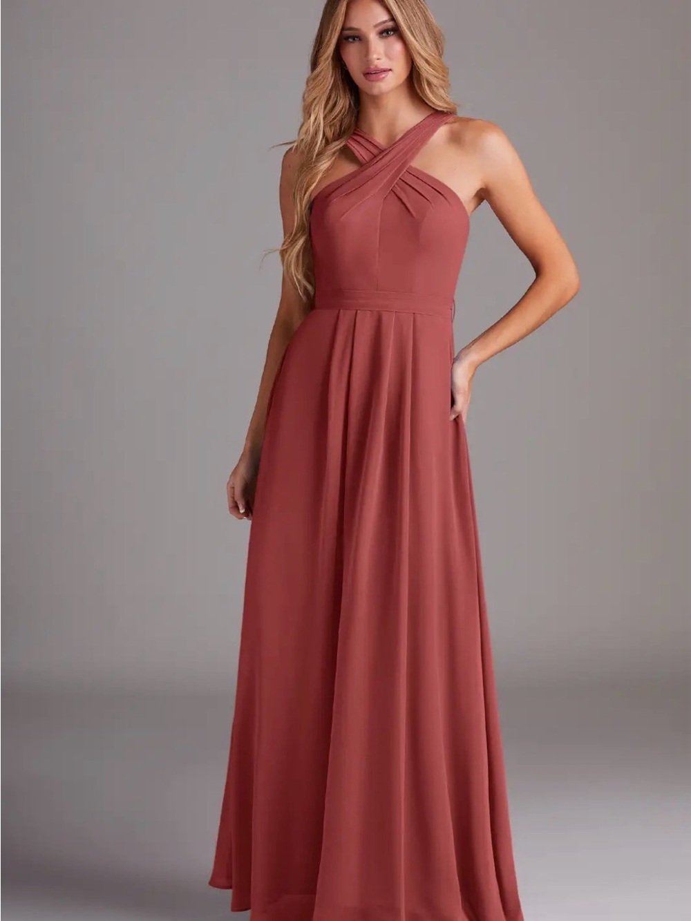 Azazie Dixie bridesmaid dress in Terracotta